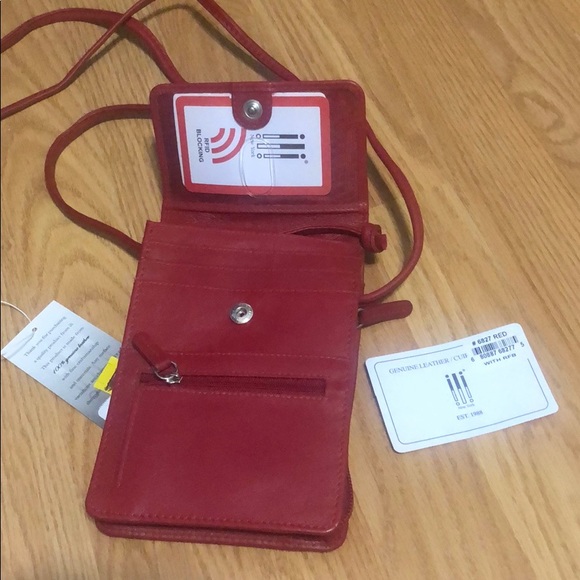 NWT Genuine Red Leather RFID Blocking Purse - Picture 3 of 3